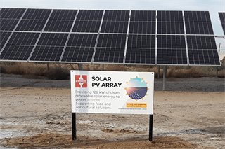 Solar Array with Sign